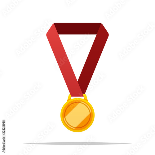 Gold medal vector isolated illustration