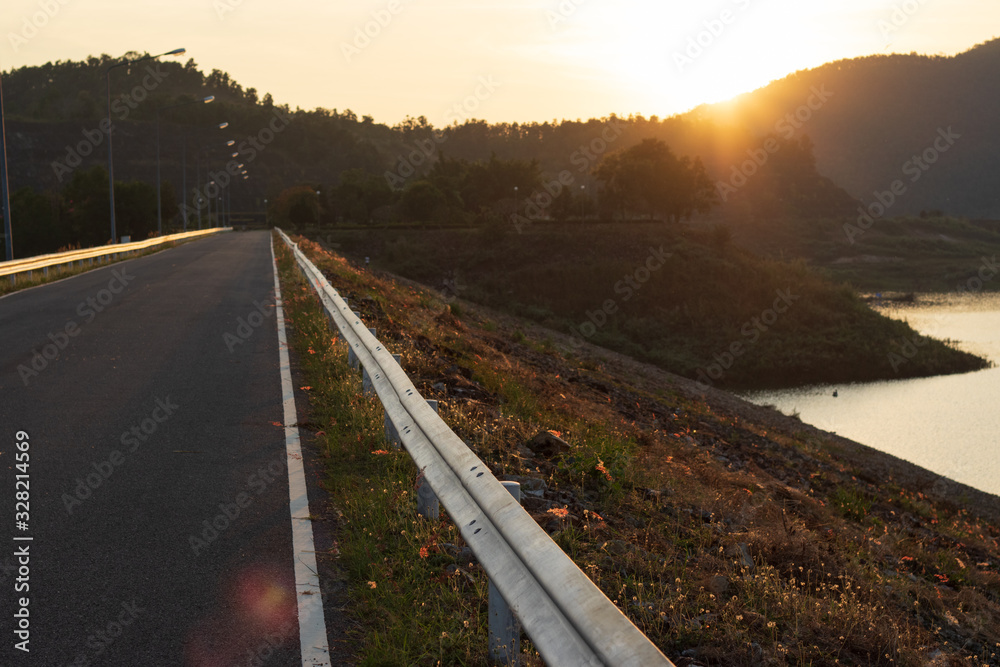road in the sunset road in the sunset