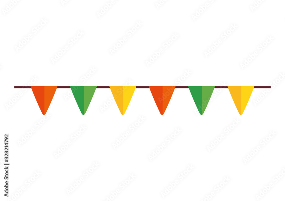 garlands hanging decoration isolated icon garlands hanging decoration isolated icon