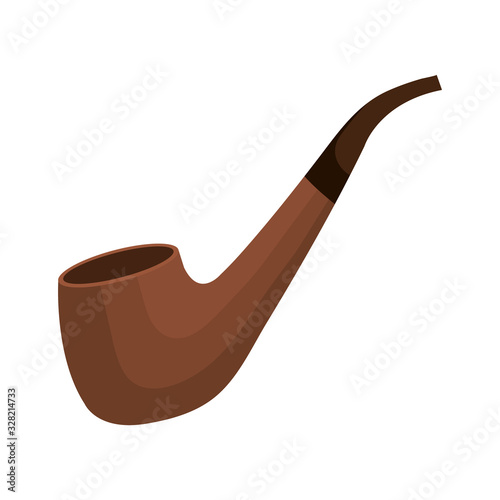 smoking pipe traditional isolated icon