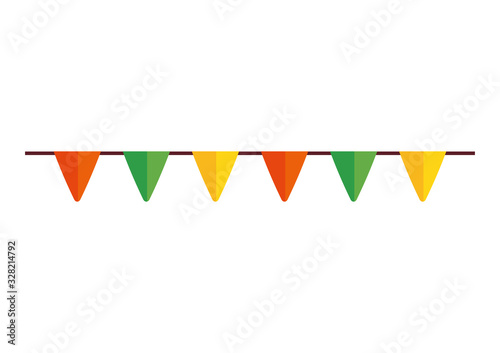 garlands hanging decoration isolated icon