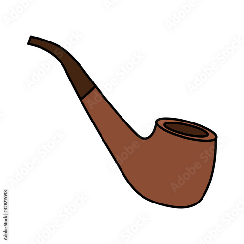 smoking pipe traditional isolated icon