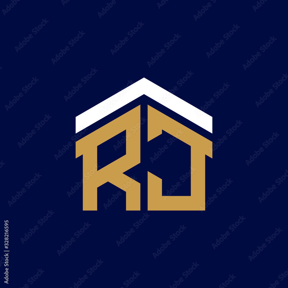 Initial Letters RJ House Logo Design Initial Letters RJ House Logo Design