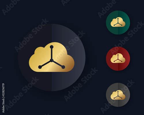 Cloud network vector icon. Flat Cloud network symbol