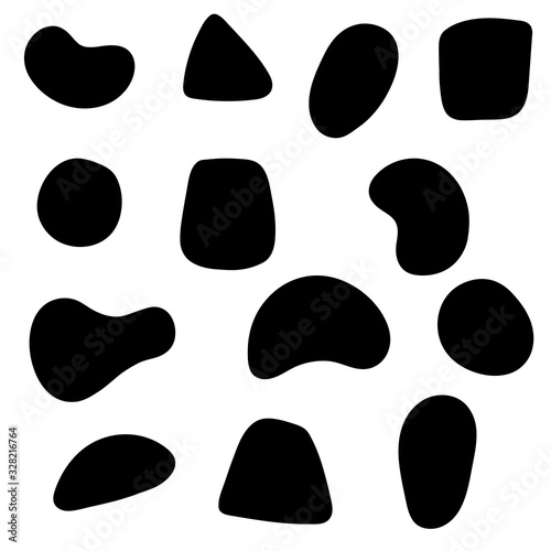Abstract modern retro black background spots shapes