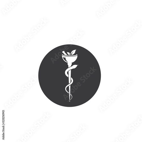 medical snake vector icon illustration