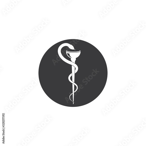 medical snake vector icon illustration