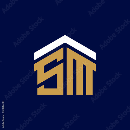 Initial Letters SM House Logo Design