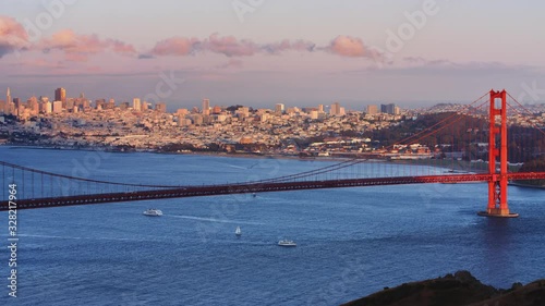 Golden Gate Bridge in San Francisco at sunset
