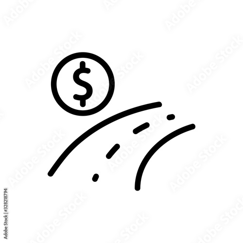 toll road icon vector. Thin line sign. Isolated contour symbol illustration