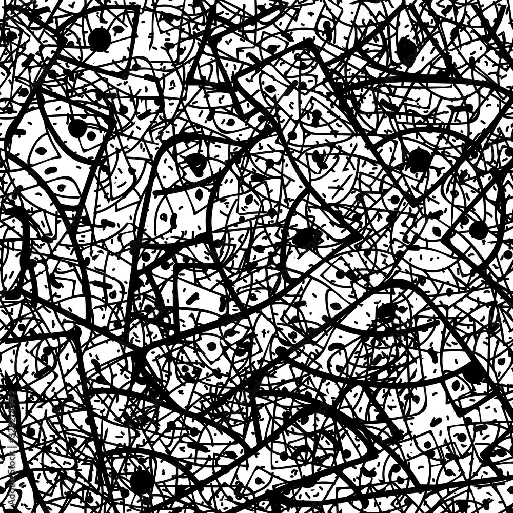 Fototapeta premium Black and white grunge texture. Abstract ink template