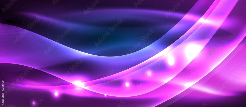 Abstract background. Shiny design neon waves with light effects, techno trendy design. Vector Illustration For Wallpaper, Banner, Background, Card, Book Illustration, landing page Abstract background. Shiny design neon waves with light effects, techno trendy design. Vector Illustration For Wallpaper, Banner, Background, Card, Book Illustration, landing page