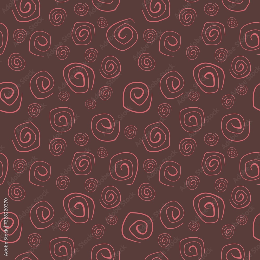 Seamless ethnic pattern of spiral doodles. Template for textile, fabric, design, wallpaper.