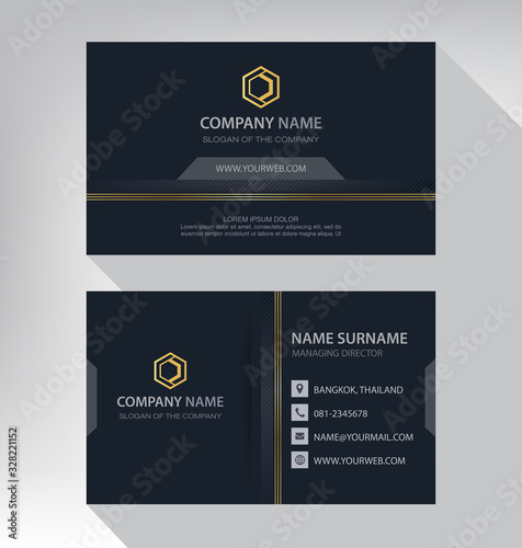 Business card in modern luxury style black and gold color