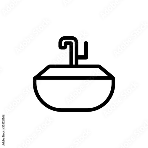 Sink icon vector. Thin line sign. Isolated contour symbol illustration