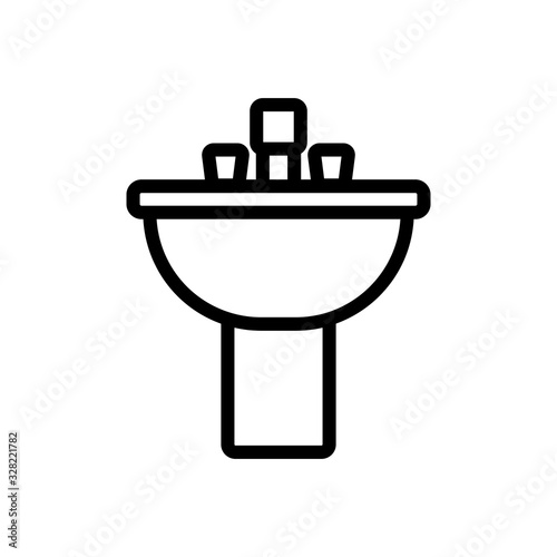 Sink icon vector. Thin line sign. Isolated contour symbol illustration