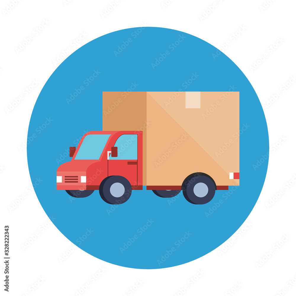 Fototapeta premium Isolated delivery truck vector design