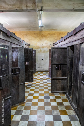 prison inside Tuol Sleng Genocide Museum, Phnom Penh, Cambodia photo