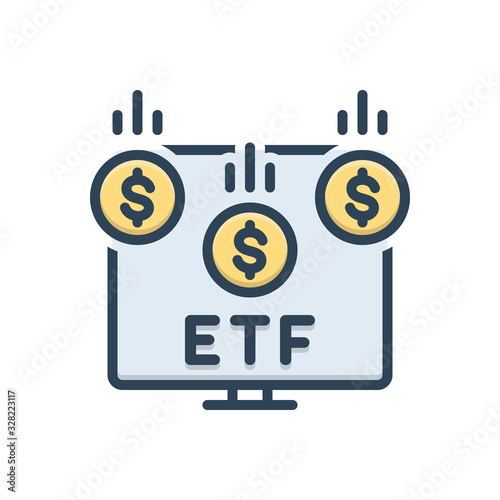 Color illustration icon for etf
