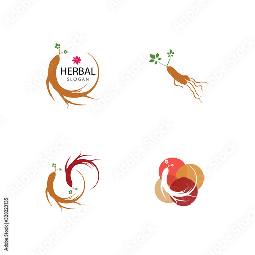 Ginseng vector icon illustration design template