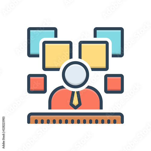 Color illustration icon for  expositor 