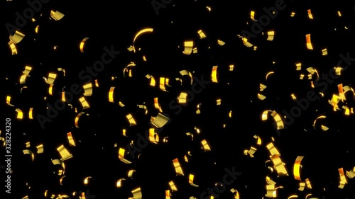 Golden confetti falling down. Gold Confetti Falling Background 4k. Seamless loop - with Alpha Channel and  Chroma Key , Green screen .  4K , Ultra HD ...