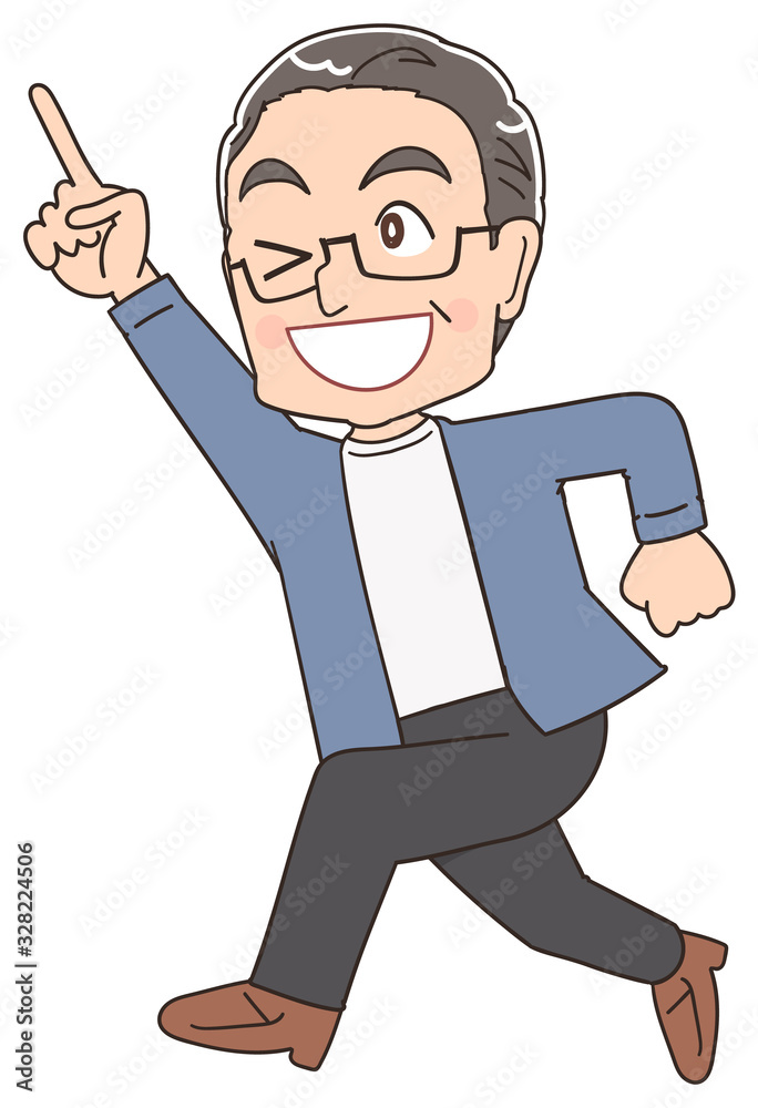 おじいさん シニア 祖父 おじいちゃん 男 おじさん イラスト マンガ Vector De Stock Adobe Stock