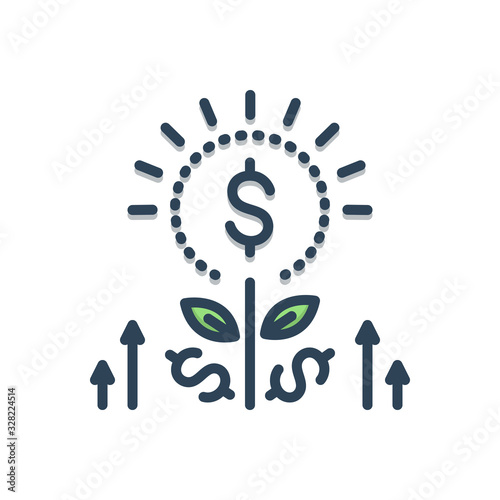 Color illustration icon for frugal thrifty 