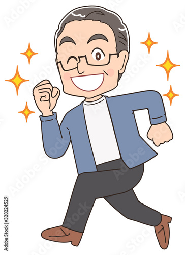 おじいさん シニア 祖父 おじいちゃん 男 おじさん イラスト マンガ