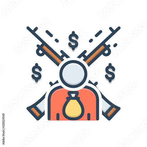 Color illustration icon for feudalism 