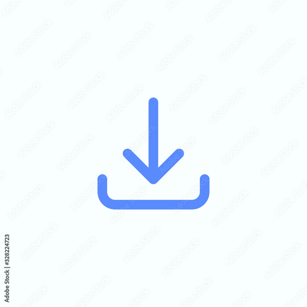 Download icon for the website design. Rounded and thin vector line icon of the download. Download icon for the website design. Rounded and thin vector line icon of the download.