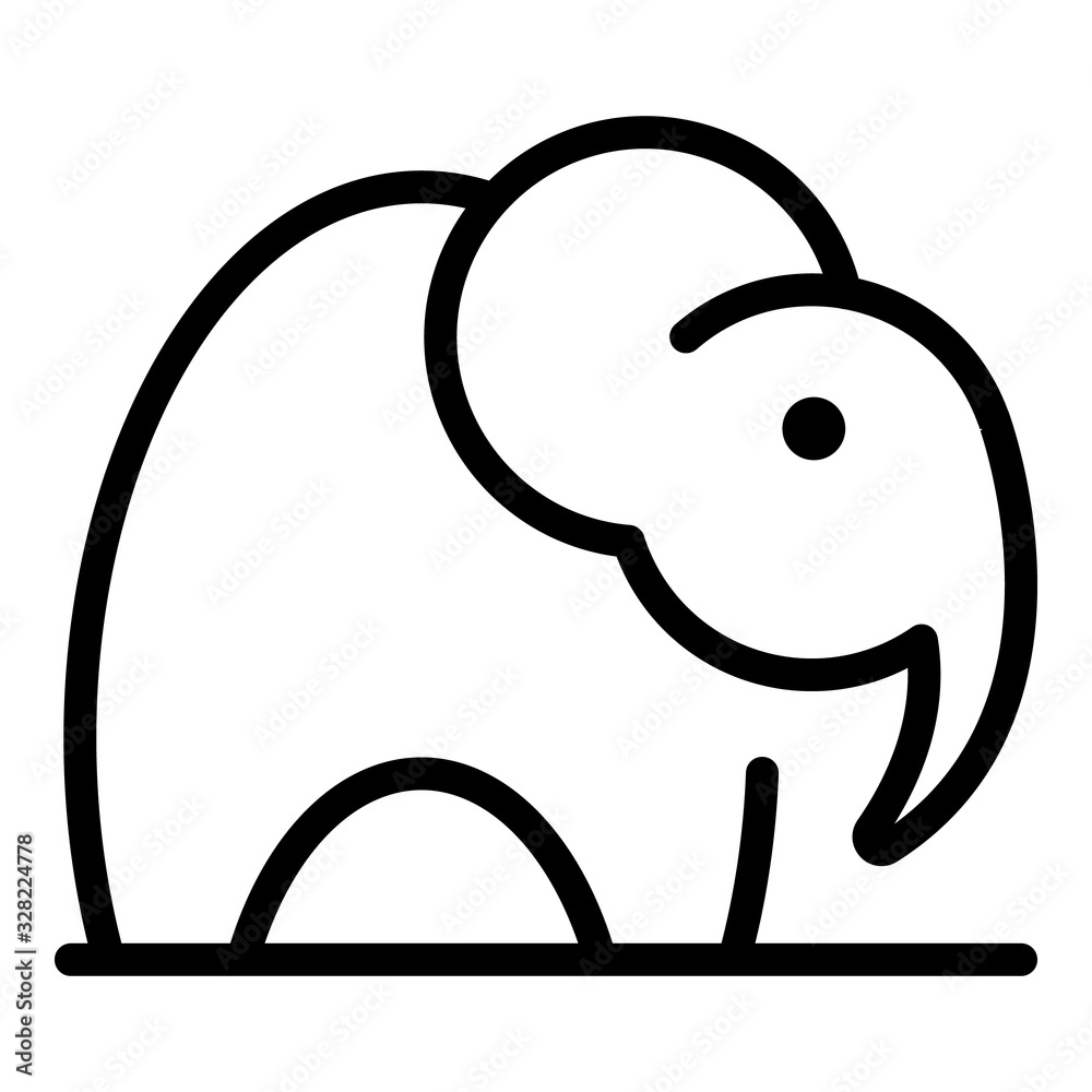 Elephant icon. Outline elephant vector icon for web design isolated on ...