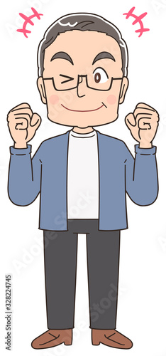 おじいさん シニア 祖父 おじいちゃん 男 おじさん イラスト マンガ