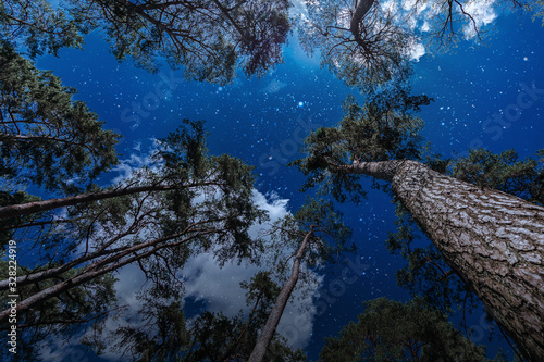 Fototapeta Naklejka Na Ścianę i Meble -  backgrounds night sky with stars and clouds.