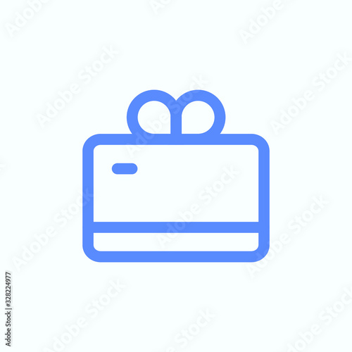 Gift card icon for the web and app design. Round and thin vector illustration of the prepaid voucher of the e-commerce.
