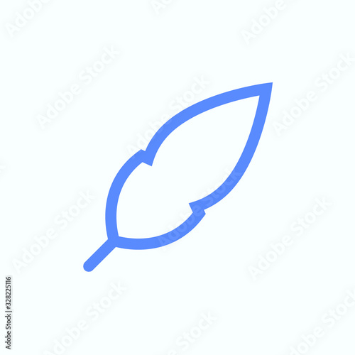 Feather icon for the print and website design usage. Round and thin vector illustration of the vintage pen.
