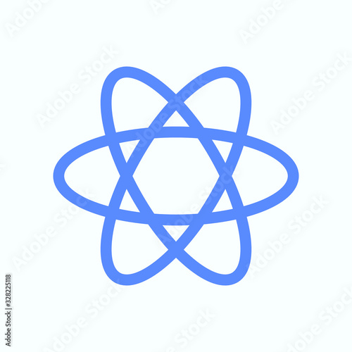 Molecular icon for the web and print design usage. Round and thin vector illustration of the molecule and science. 