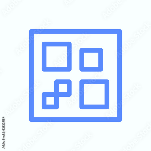 QR code icon for the UI designing. Round and thin vector illustration of the touch-less payment process.