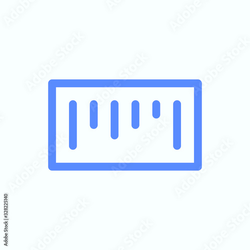 Barcode icon for the website and application UI design. Round and thin vector illustration of the scanning tag.