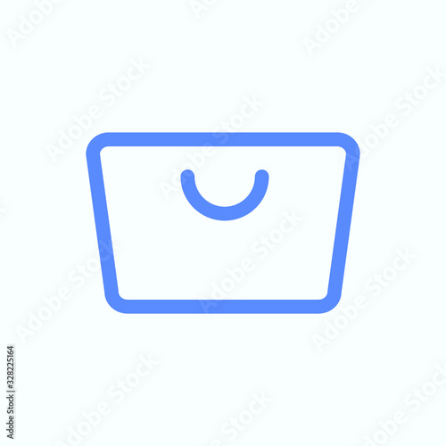 Shopping bag icon for the e-commerce website design. Round and thin vector illustration of the shopping basket. Blank shopping bag.