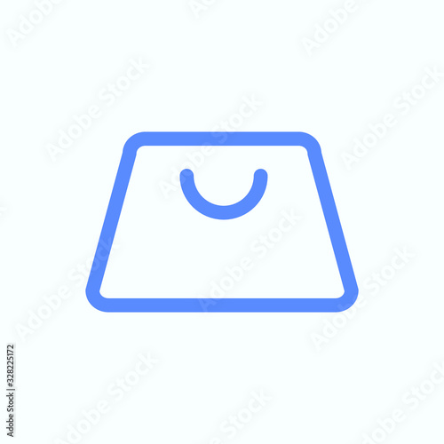 Shopping bag icon for the e-commerce website design. Round and thin vector illustration of the shopping basket. Blank shopping bag.