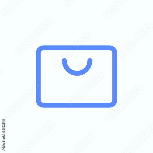 Shopping bag icon for the e-commerce website design. Round and thin vector illustration of the shopping basket. Blank shopping bag.