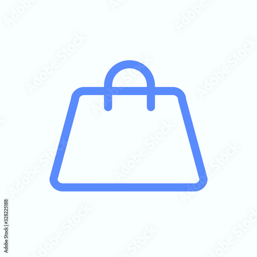 Shopping bag icon for the e-commerce website design. Round and thin vector illustration of the shopping basket. Blank shopping bag.