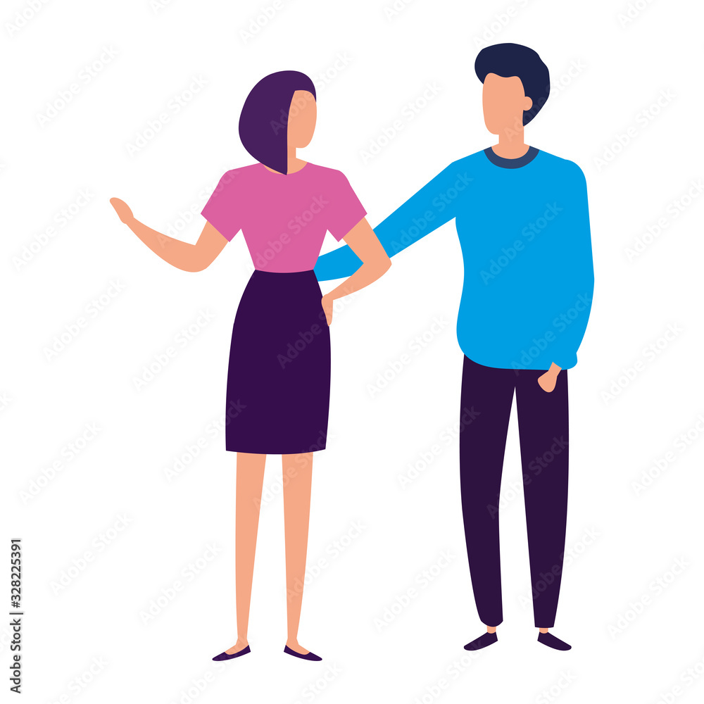 business couple elegant avatar character business couple elegant avatar character