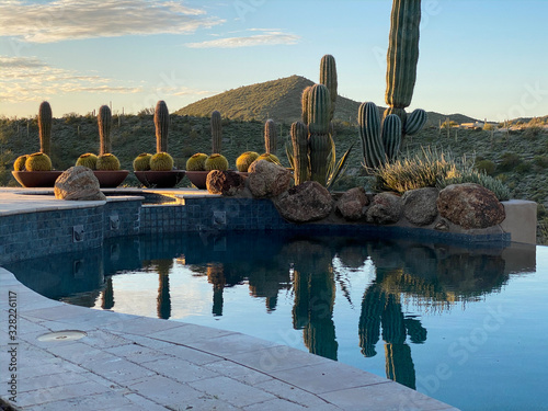 landscape desert mountain pool