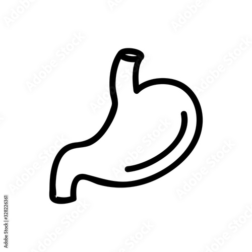 stomach icon vector. Thin line sign. Isolated contour symbol illustration