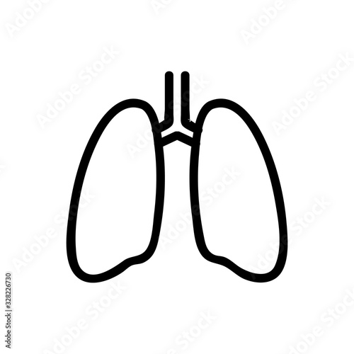 breath icon vector. Thin line sign. Isolated contour symbol illustration