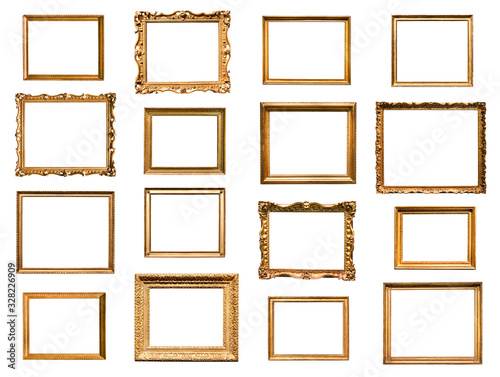 set of various horizontal baroque painting frames