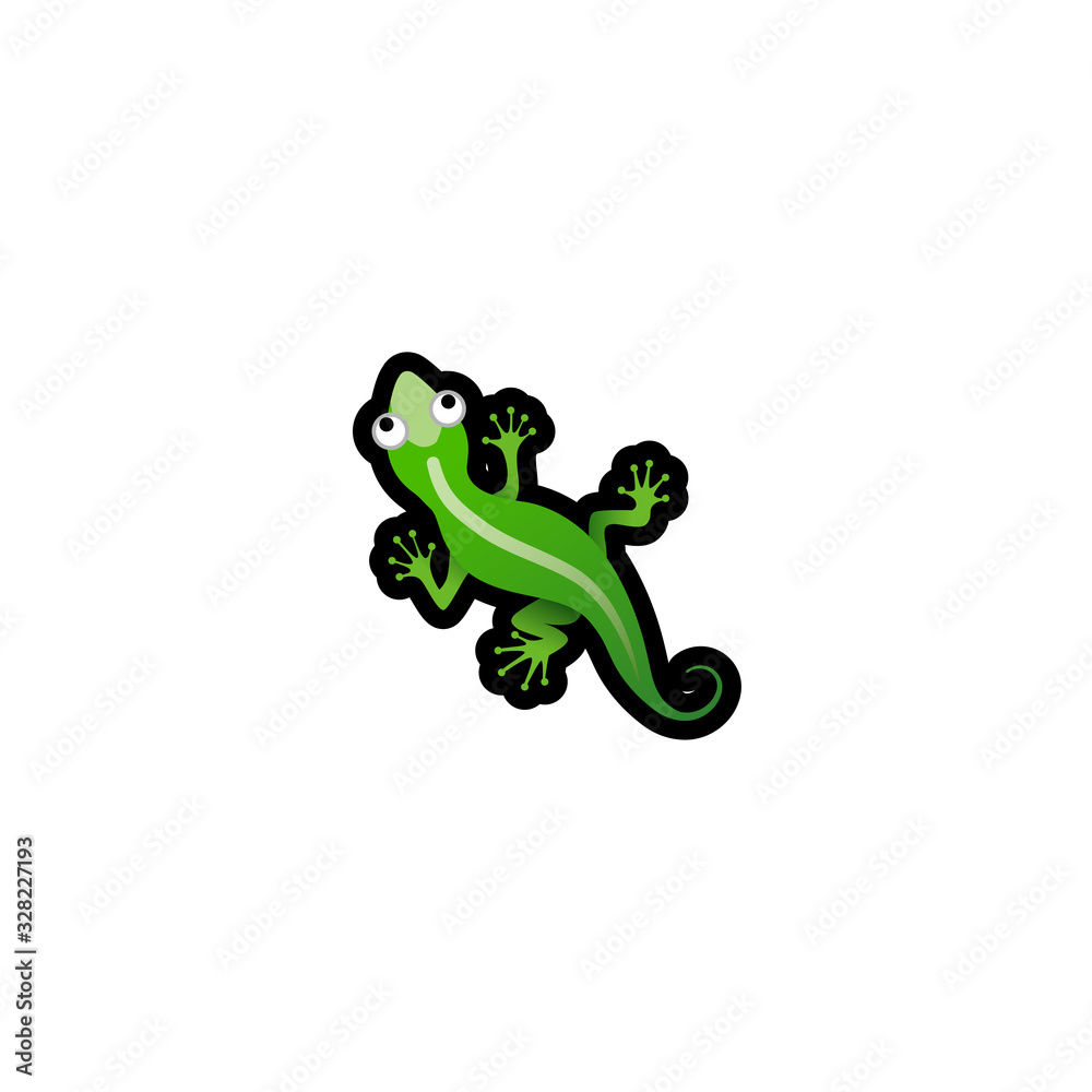 Naklejka premium Lizard Isolated Realistic Vector Icon. Green Anole, Iguana Illustration Icon