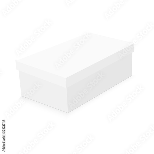 Blank paper or cardboard shoebox template . Vector